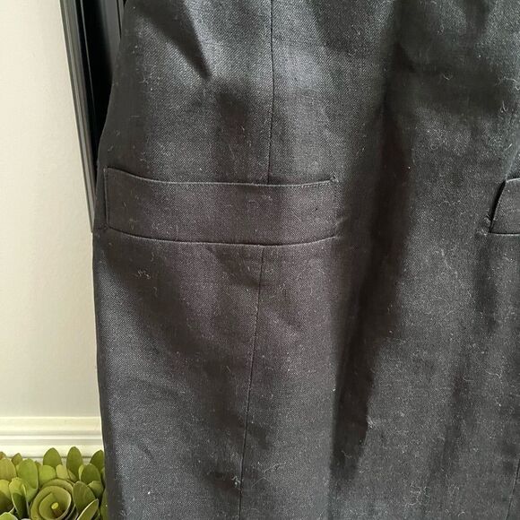 Rickie Freeman for Teri Jon Black Linen Low Bow Back Dress sz 4 EUC - Picture 3 of 6